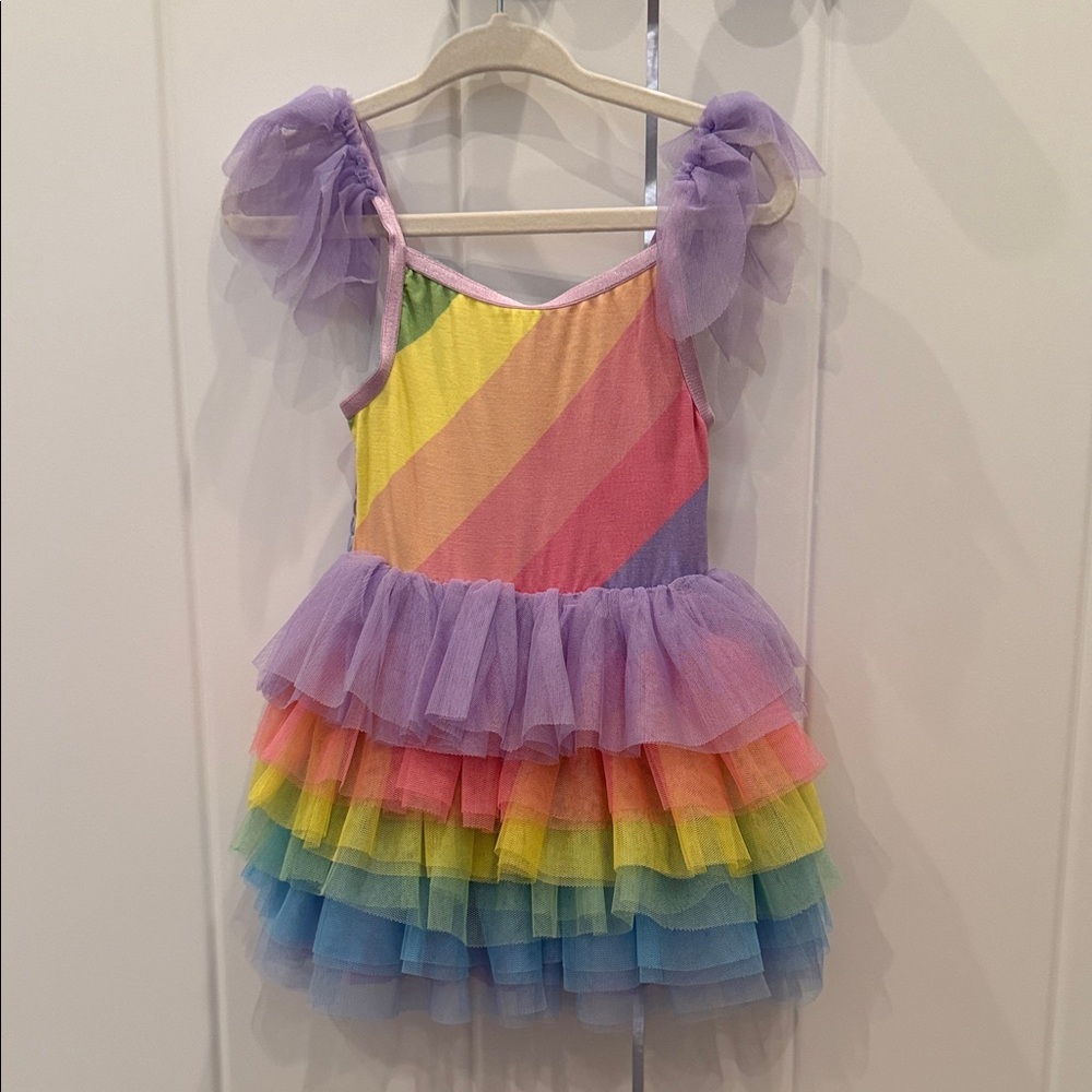 Posh Peanut Rainbow Striped Tutu Dress